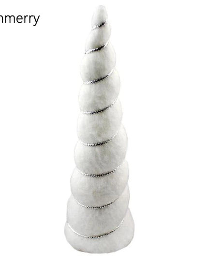 10 White Felt Unicorn Horns