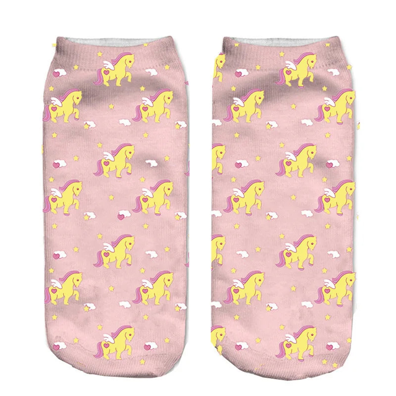 Pastel Unicorn Ankle Socks