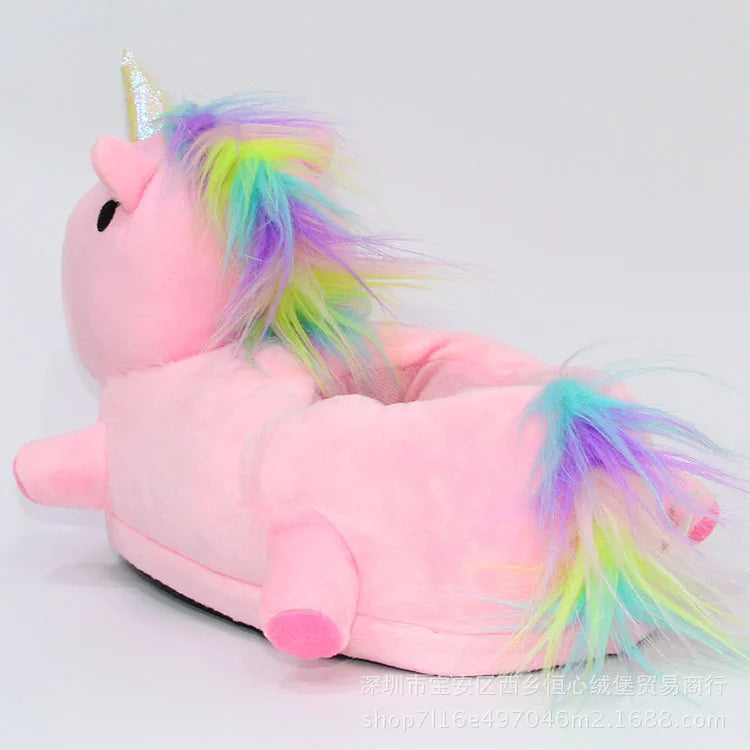 Giant Plush Unicorn Slippers