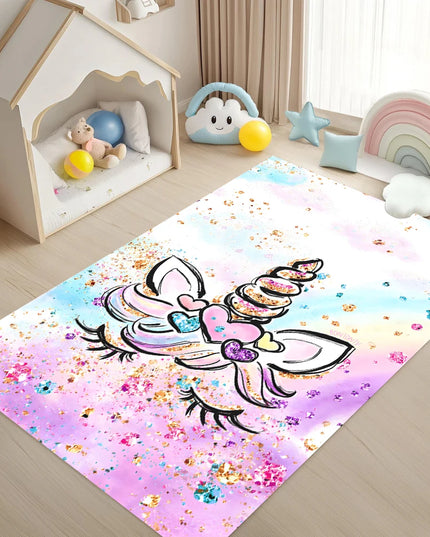 Pastel Heart Unicorn Rug
