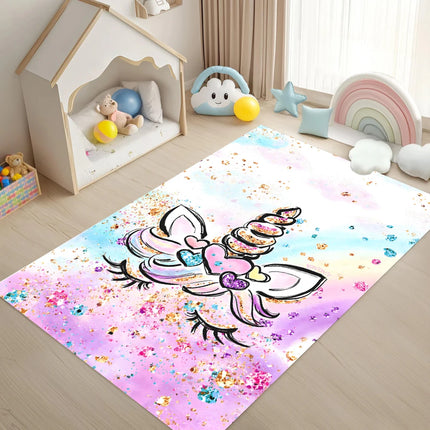 Pastel Heart Unicorn Rug