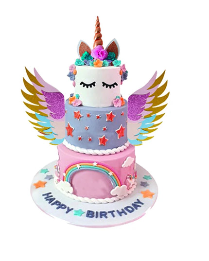 Glitter Wings Unicorn Cake Topper