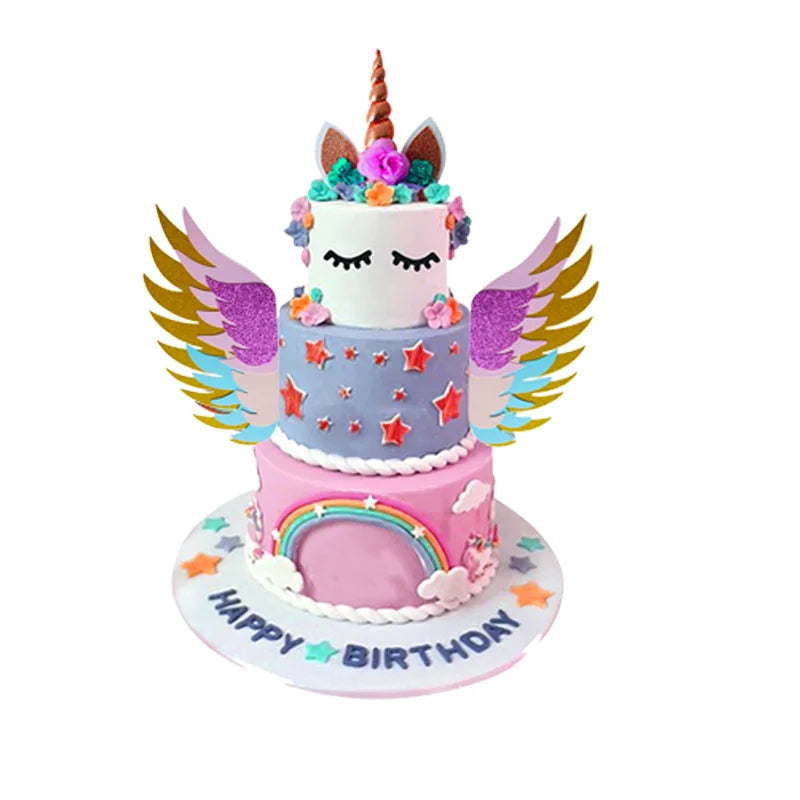 Glitter Wings Unicorn Cake Topper