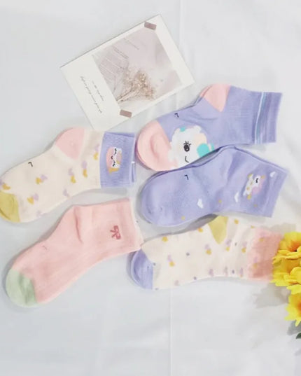Girls' Unicorn Socks - Pastel 5-Pack