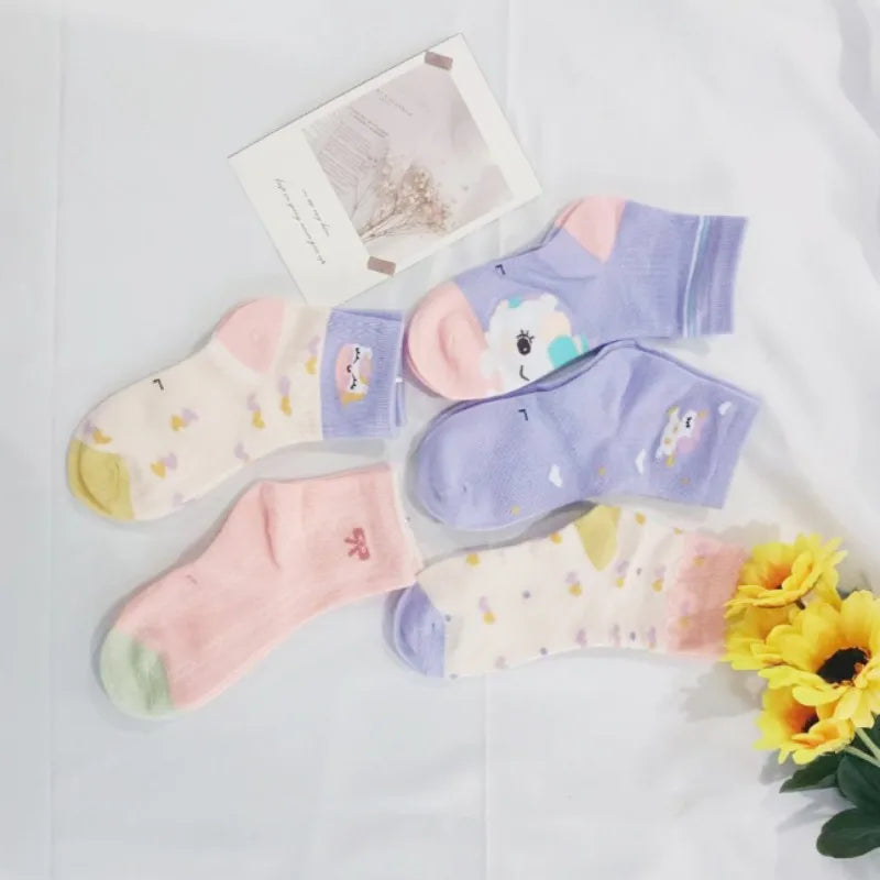 Girls' Unicorn Socks - Pastel 5-Pack