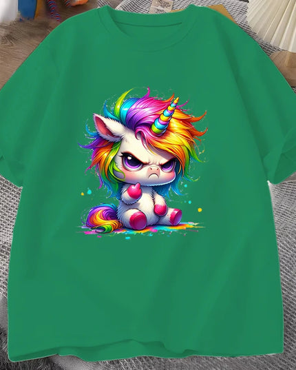Green Cartoon Unicorn Shirt