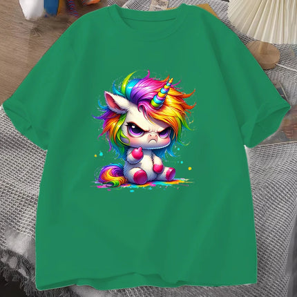 Green Cartoon Unicorn Shirt