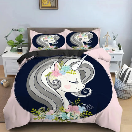 Elegant Unicorn Portrait Bedding
