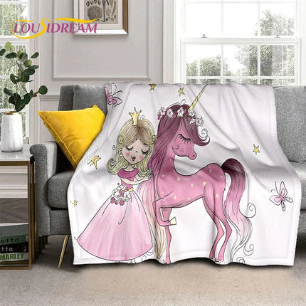 Fairy Tale White Unicorn Blanket