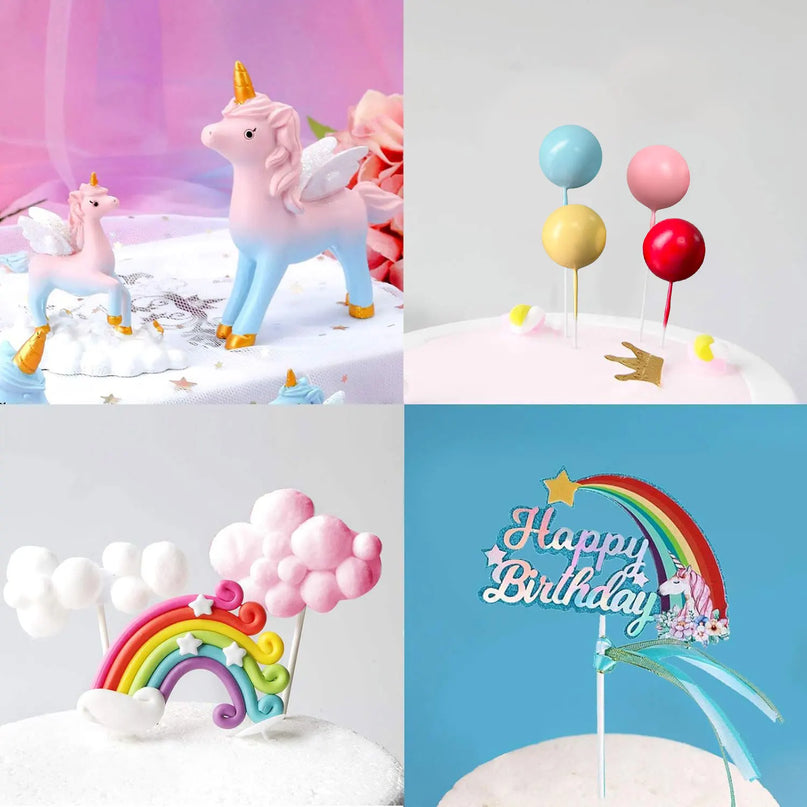Unicorn Cake Topper for Girls 24pcs