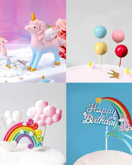 23-Piece Unicorn Party Cake Topper