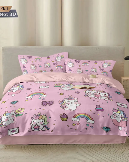 Kawaii Doodle Unicorn Bedding Set