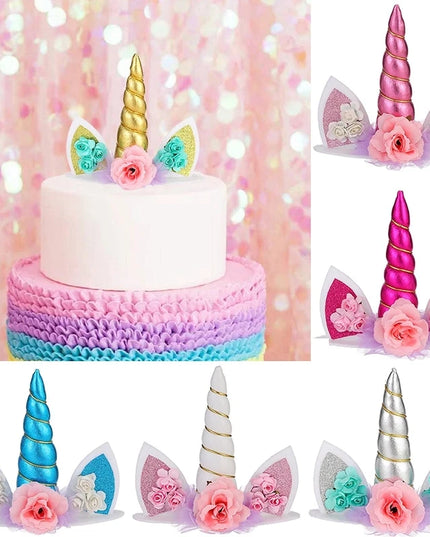 Unicorn Horn Cake Topper with Eyelashes