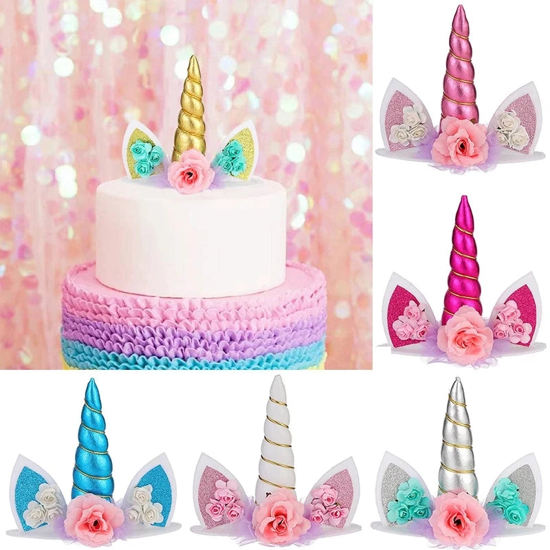 Unicorn Horn Cake Topper with Eyelashes