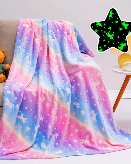 Rainbow Fleece Unicorn Blanket