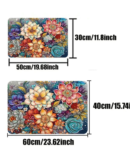 Midnight Floral Unicorn Rug