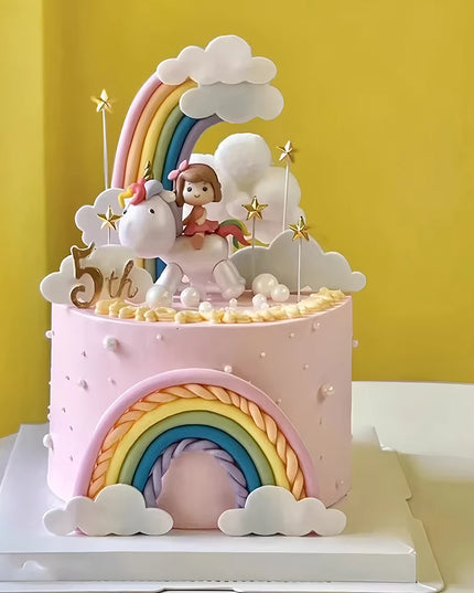 Rainbow Unicorn Cloud Cake Topper