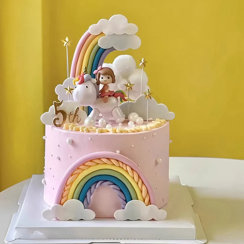 Rainbow Unicorn Cloud Cake Topper