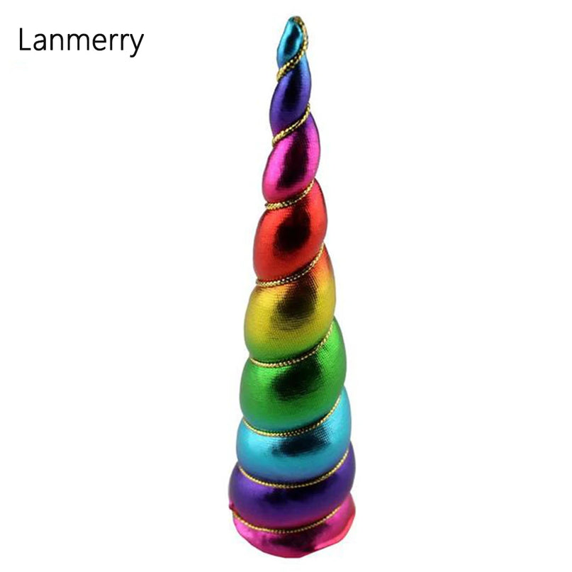 10PCS Rainbow Spiral Unicorn Horns