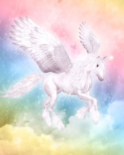 Winged Unicorn Rainbow Wall Art