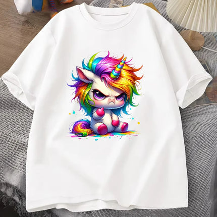 White Cartoon Unicorn Shirt