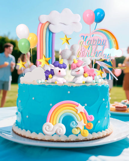 Unicorn Party Cake Topper Set 17pcs