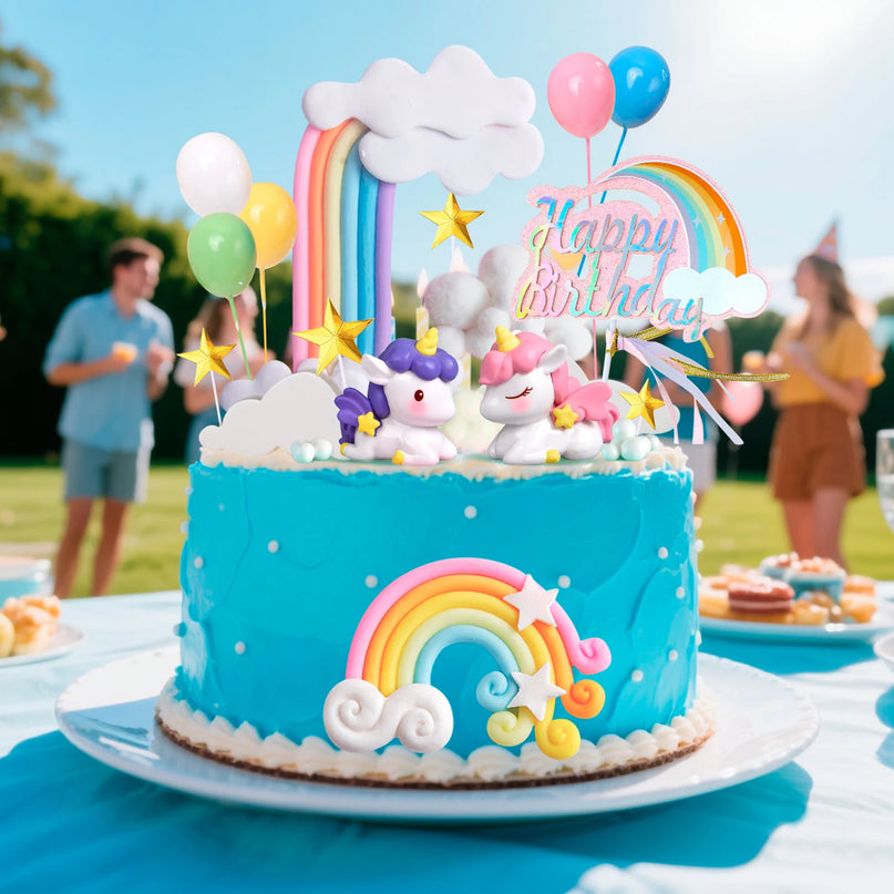 Unicorn Party Cake Topper Set 17pcs