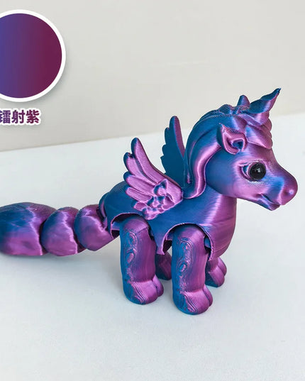 Rainbow Unicorn Figurine with Wings