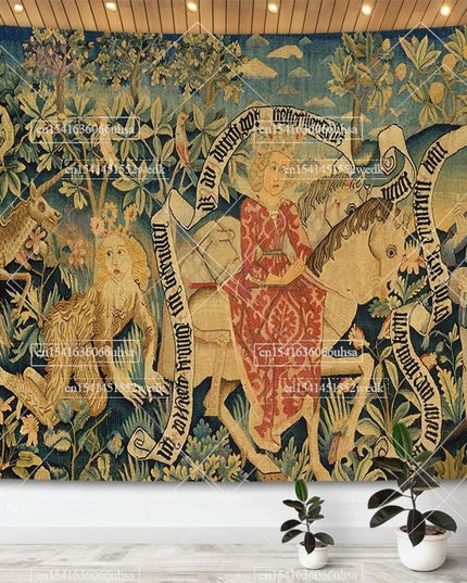Medieval Unicorn Tapestry for Walls