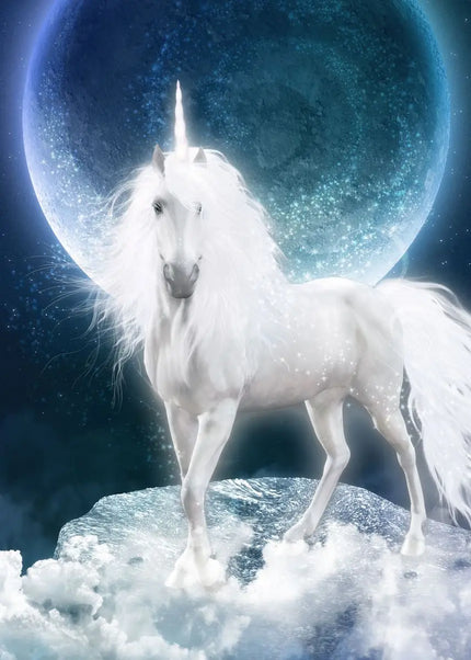 Moonlit Unicorn Wall Art at Night