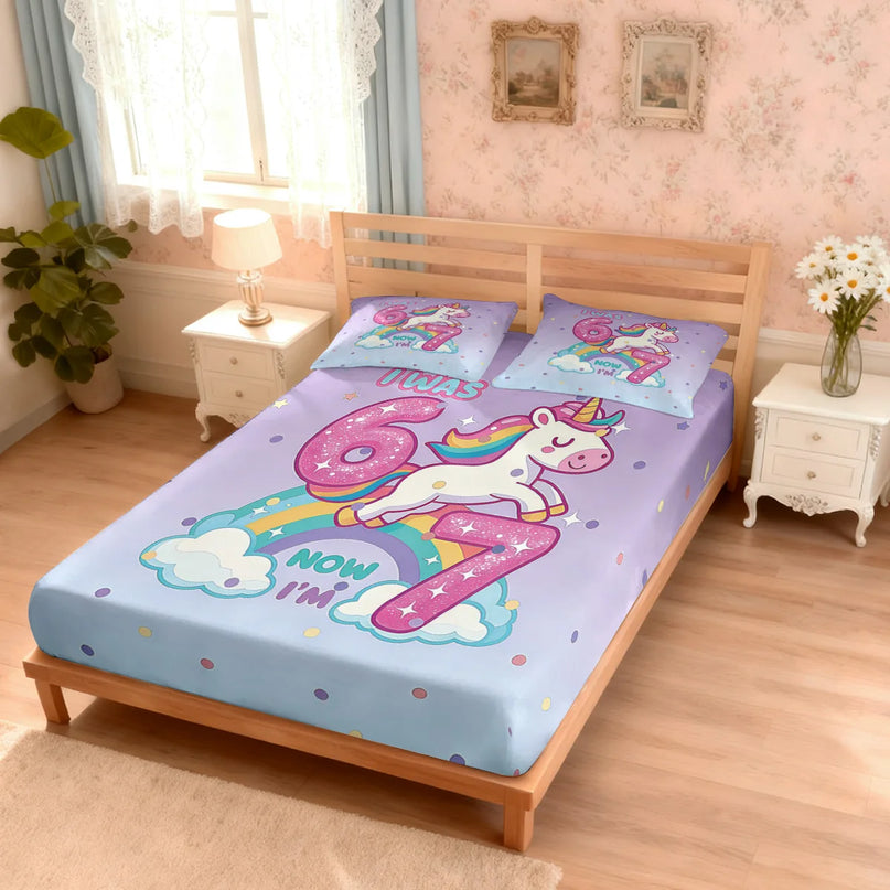 Birthday Unicorn Bed Sheet Set
