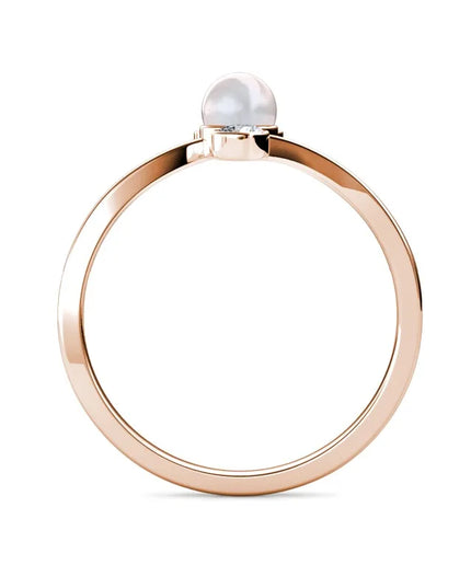 Pearl Crystal Unicorn Ring