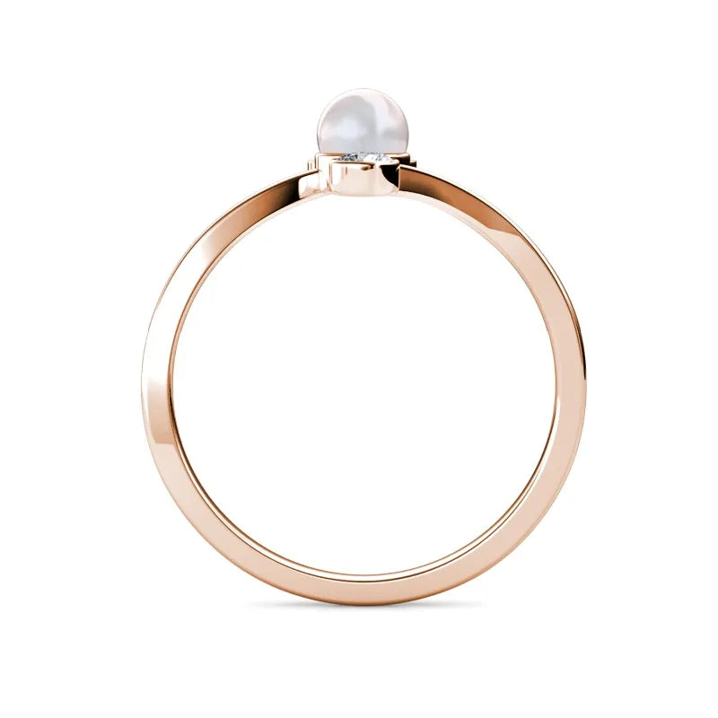 Pearl Crystal Unicorn Ring