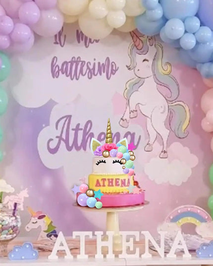 Gold Horn Unicorn Head Cake Topper