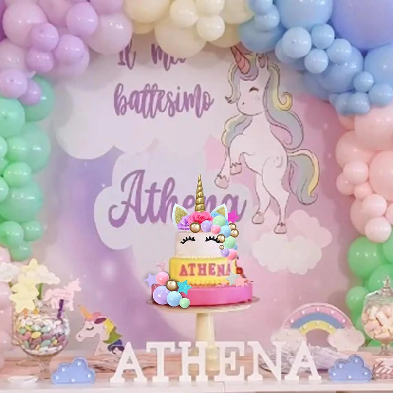 Gold Horn Unicorn Head Cake Topper