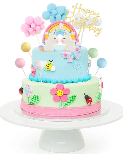 Birthday Unicorn Cake Topper Set