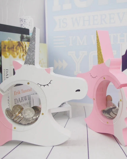 Sparkly Unicorn Head Piggy Bank