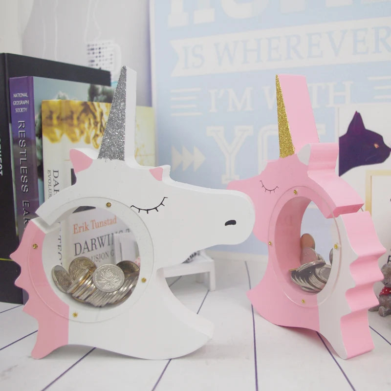 Sparkly Unicorn Head Piggy Bank