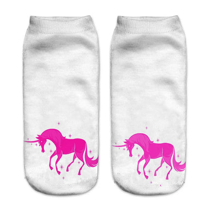 Pink Unicorn Ankle Socks