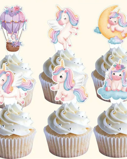 30-Pack Pastel Unicorn Cupcake Toppers