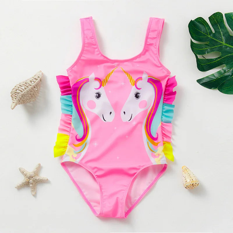 Pink Ruffle Unicorn Swimsuit