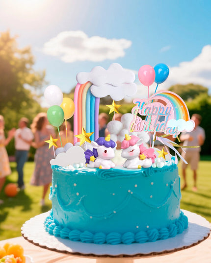 Unicorn Party Cake Topper Set 17pcs