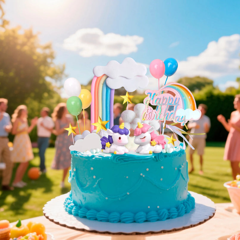 Unicorn Party Cake Topper Set 17pcs