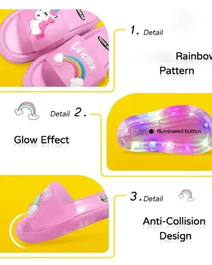 Rainbow LED Unicorn Slippers