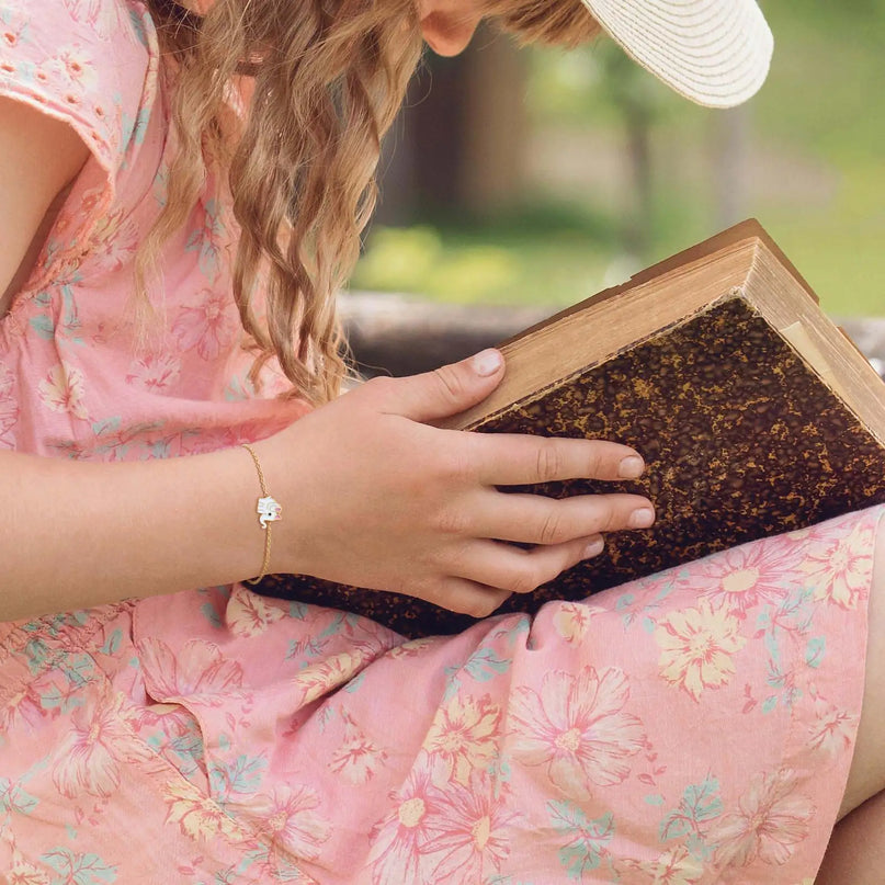 Golden Enamel Unicorn Bracelet