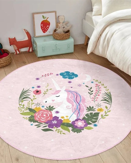 Floral Wreath Unicorn Rug