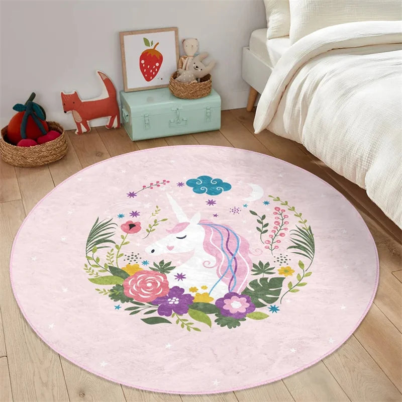 Floral Wreath Unicorn Rug