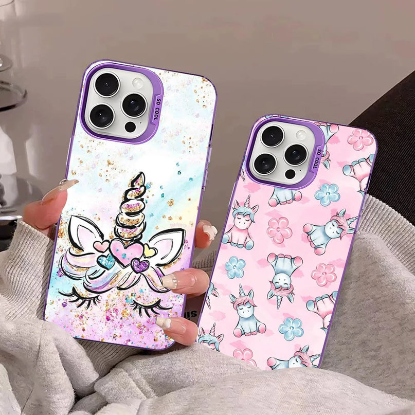 Simple Stripe Unicorn iPhone Case