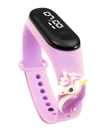 Lilac Glitter Unicorn LED Watch