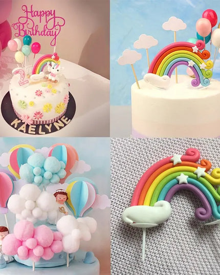 Rainbow Balloon Unicorn Cake Topper